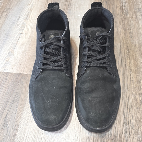 Timberland Other - Timberland Men's Chukka Boot Black Leather Canvas Lace Up Shoe Casual Size 13